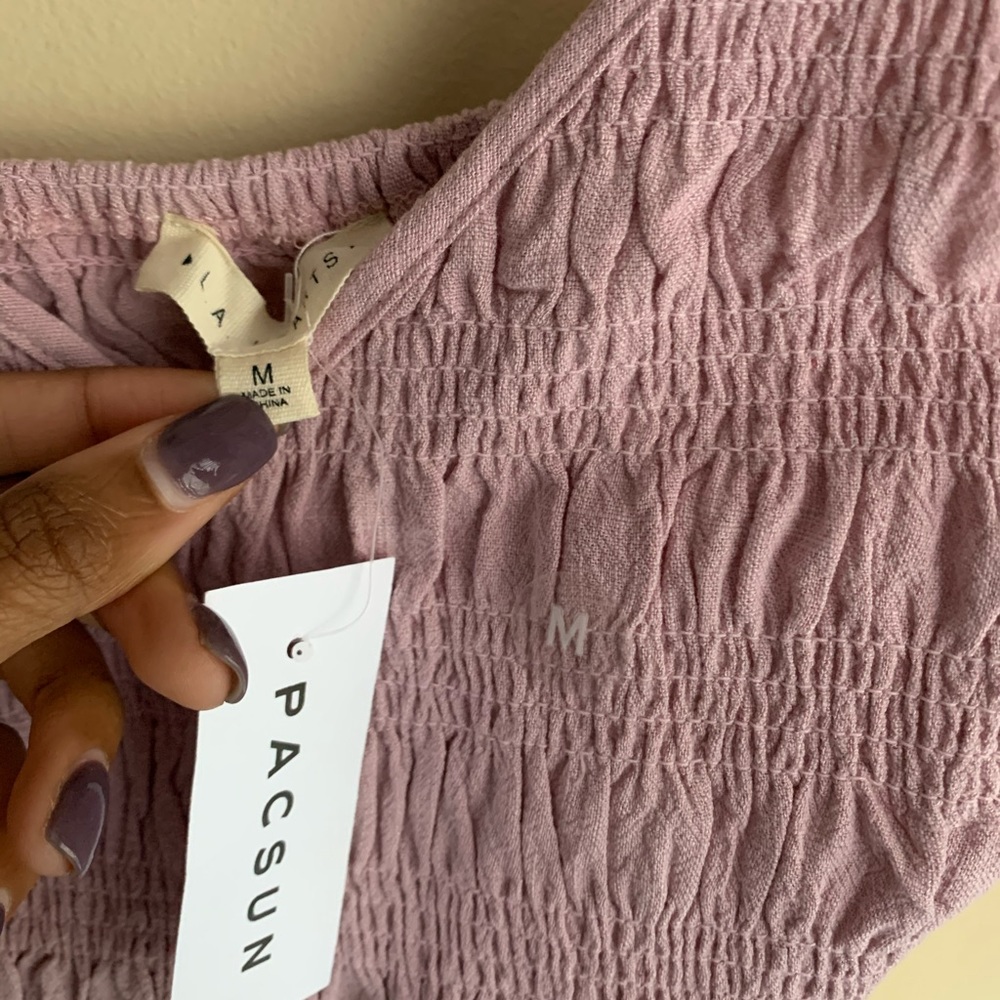 NWT✨ LA Hearts Pink Cropped Ruffle Tank, Sz. M - Picture 3 of 4